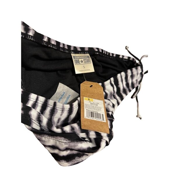 NWT Converse One Star Striped Swim Bottoms Black Small - Picture 2 of 4